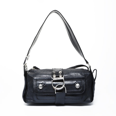 Christian Dior Leather one belt flight on Shoulder Bag black WS25054