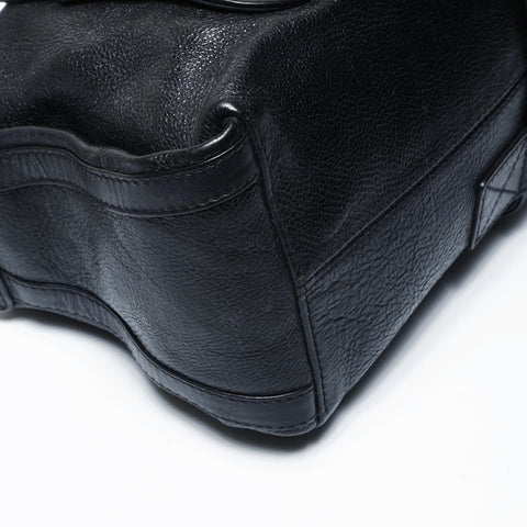 Christian Dior Leather one belt flight on Shoulder Bag black WS25054