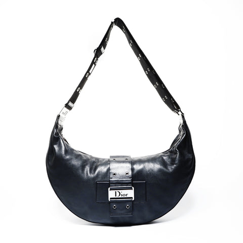 Christian Dior Street Chic Leather Shoulder Bag black WS25056