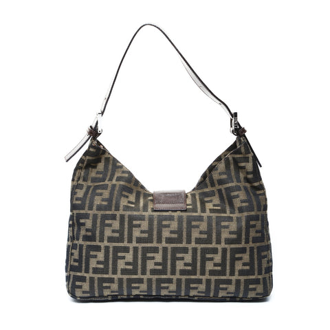 FENDI Zucca Canvas Mamma Baguette Shoulder Bag Brown WS25057