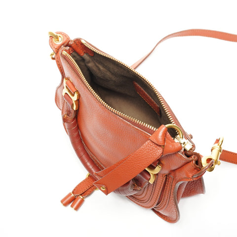 Chloe Marcy Small Double Carry Leather 2-Way Shoulder Bag Orange WS25063