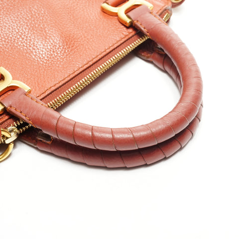 Chloe Marcy Small Double Carry Leather 2-Way Shoulder Bag Orange WS25063