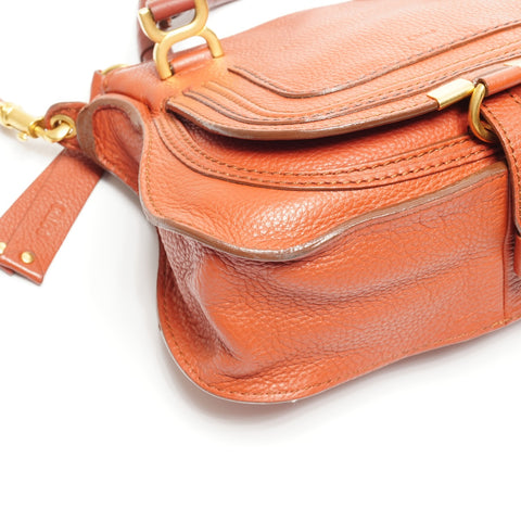 Chloe Marcy Small Double Carry Leather 2-Way Shoulder Bag Orange WS25063