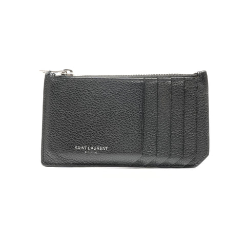 YVES SAINT LAURENT Leather coin case included Card Case black WS25066