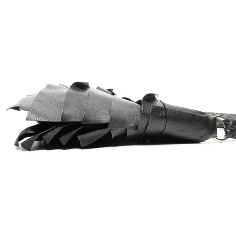 YVES SAINT LAURENT Leather frill Shoulder Bag black WS25067