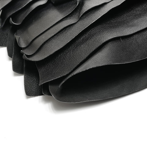 YVES SAINT LAURENT Leather frill Shoulder Bag black WS25067