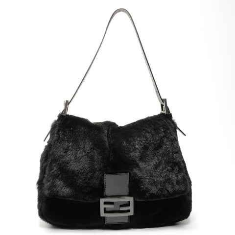 FENDI Far Mamma Baguette One Belt Shoulder Bag black WS25068