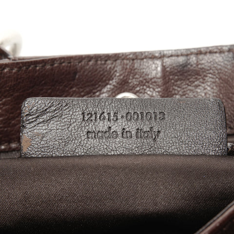 YVES SAINT LAURENT Leather Mombasa One Belt Shoulder Bag Brown WS25069