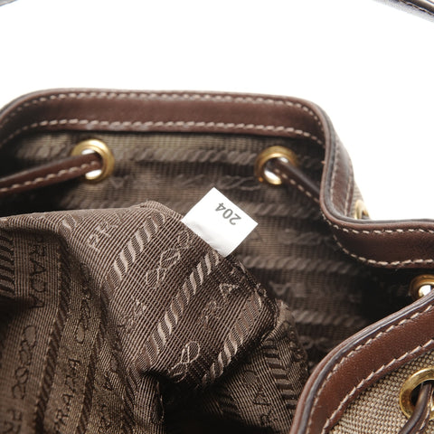 PRADA Jacquard logo drawstring bag Shoulder Bag beige WS25072