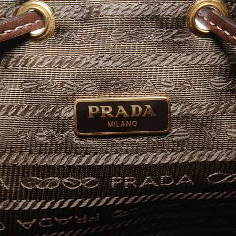 PRADA Jacquard logo drawstring bag Shoulder Bag beige WS25072