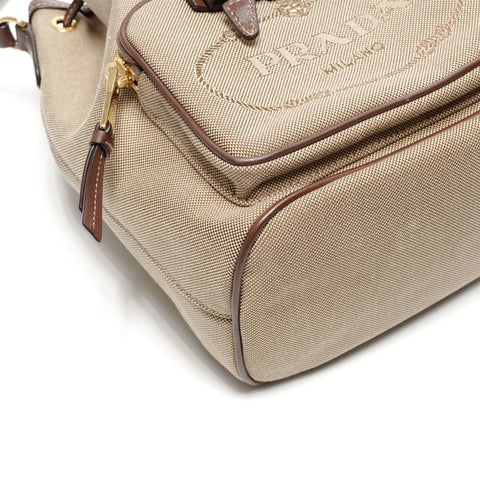 PRADA Jacquard logo drawstring bag Shoulder Bag beige WS25072