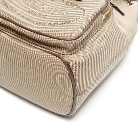 PRADA Jacquard logo drawstring bag Shoulder Bag beige WS25072