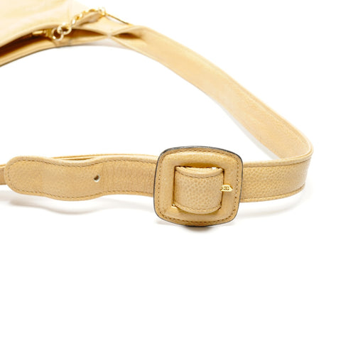 CHANEL 1st Series 1989-1991 Caviar Skin COCO Mark One Belt Shoulder Bag beige WS25073