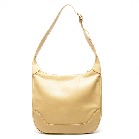 CHANEL 1st Series 1989-1991 Caviar Skin COCO Mark One Belt Shoulder Bag beige WS25073