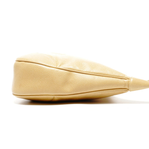 CHANEL 1st Series 1989-1991 Caviar Skin COCO Mark One Belt Shoulder Bag beige WS25073