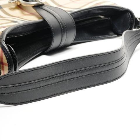 BURBERRY PVC Nova Check One Belt Shoulder Bag beige WS25074