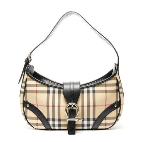 BURBERRY PVC Nova Check One Belt Shoulder Bag beige WS25074