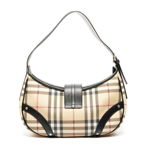 BURBERRY PVC Nova Check One Belt Shoulder Bag beige WS25074