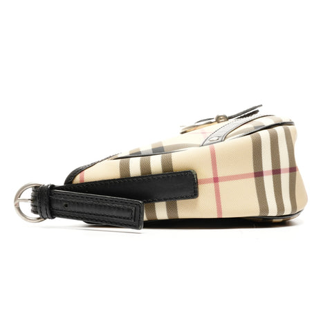 BURBERRY PVC Nova Check One Belt Shoulder Bag beige WS25074