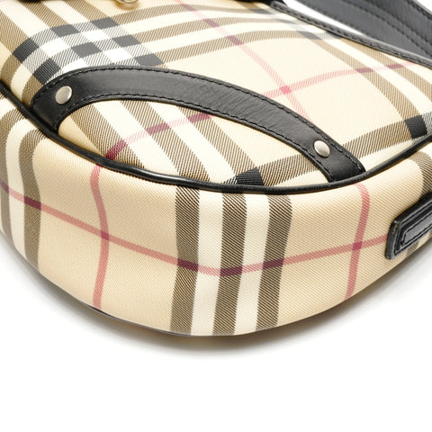 BURBERRY PVC Nova Check One Belt Shoulder Bag beige WS25074