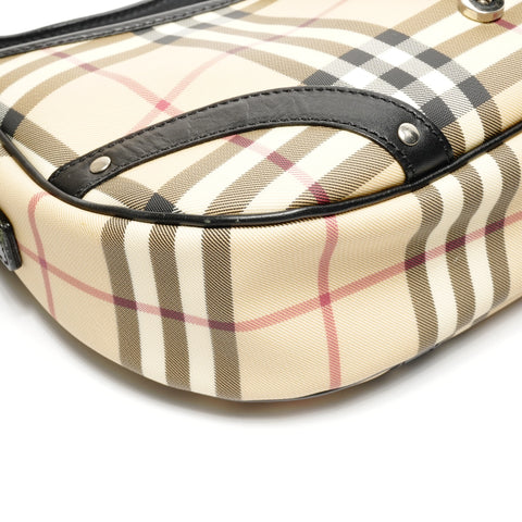 BURBERRY PVC Nova Check One Belt Shoulder Bag beige WS25074