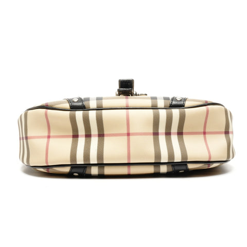 BURBERRY PVC Nova Check One Belt Shoulder Bag beige WS25074