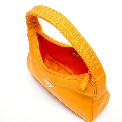 PRADA Nylon Hobo Mini Handbag Orange WS25076