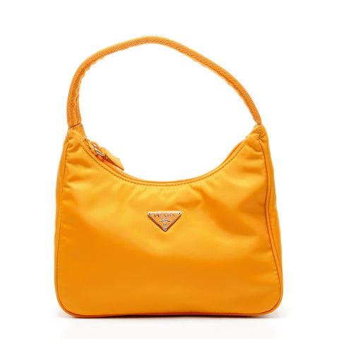 PRADA Nylon Hobo Mini Handbag Orange WS25076