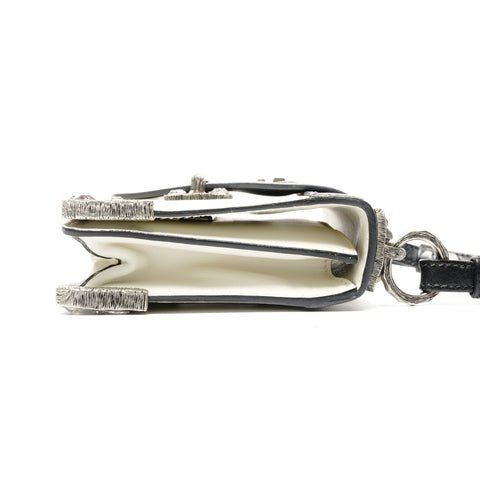 PRADA Cahier Leather Shoulder Bag Black White WS25077