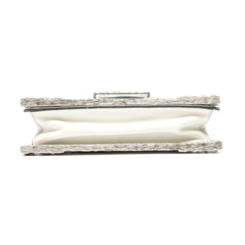 PRADA Cahier Leather Shoulder Bag Black White WS25077