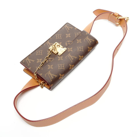 LOUIS VUITTON 2019 S Lock Belt Pouch PM Waist bag Brown WS25078