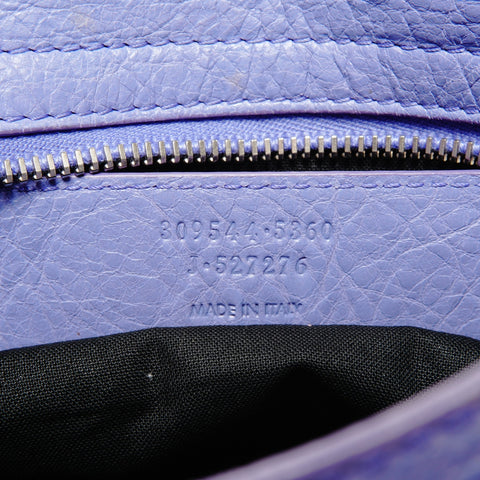 BALENCIAGA Mini Giant City 2way Silberne Metallhandtasche lila WS25079