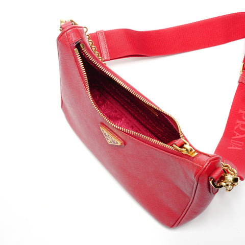 PRADA Re-Edition 2005 Saffiano Leather Shoulder Bag Red WS25080