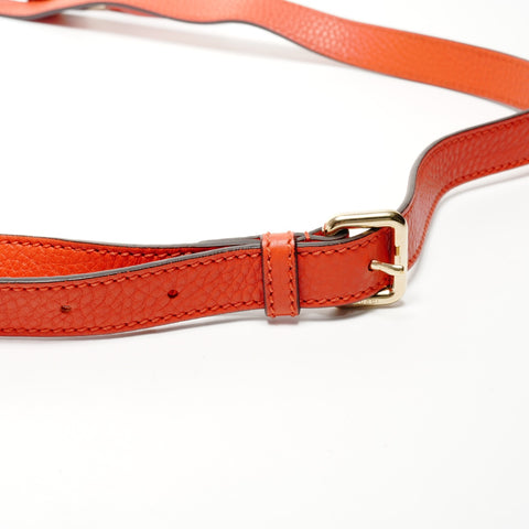 GUCCI Leather Bamboo Tassel Shoulder Bag Orange WS25081