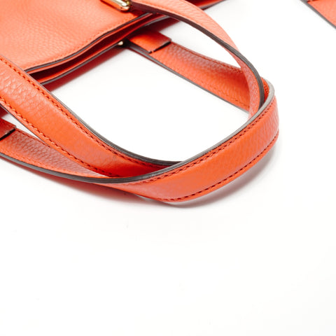 GUCCI Leather Bamboo Tassel Shoulder Bag Orange WS25081