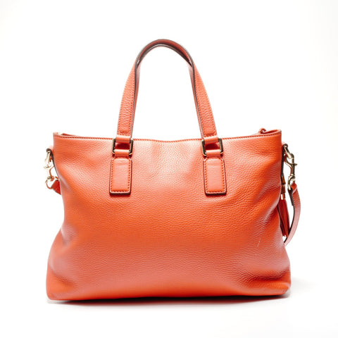 GUCCI Leather Bamboo Tassel Shoulder Bag Orange WS25081