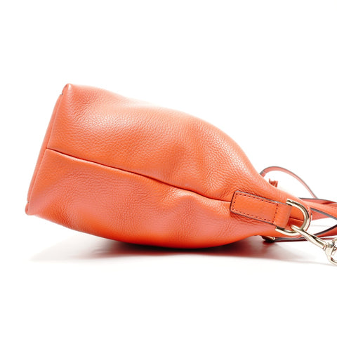 GUCCI Leather Bamboo Tassel Shoulder Bag Orange WS25081