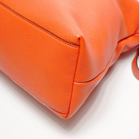 GUCCI Leather Bamboo Tassel Shoulder Bag Orange WS25081