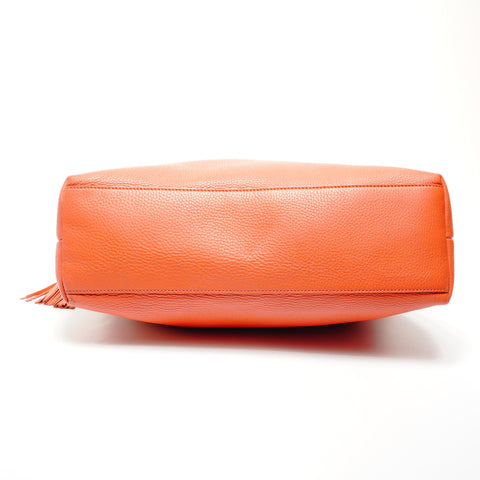 GUCCI Leather Bamboo Tassel Shoulder Bag Orange WS25081