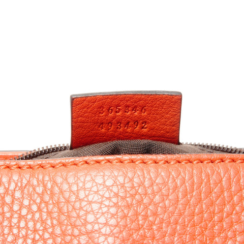 GUCCI Leather Bamboo Tassel Shoulder Bag Orange WS25081