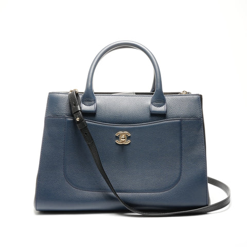 CHANEL No. 24 2017-2018 Executive Tote 2-way Leather Handbag Navy WS25084