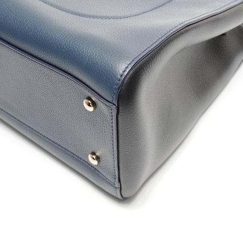 CHANEL No. 24 2017-2018 Executive Tote 2-way Leather Handbag Navy WS25084