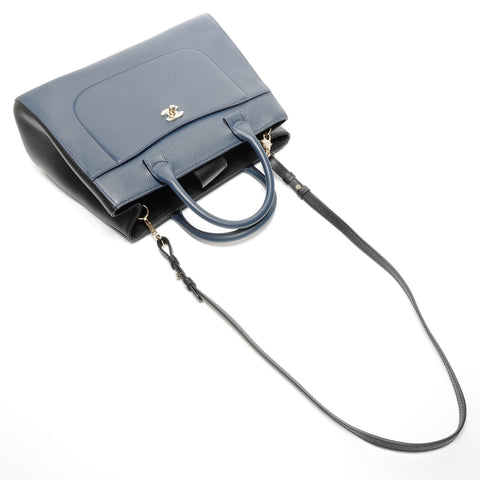 CHANEL No. 24 2017-2018 Executive Tote 2-way Leather Handbag Navy WS25084