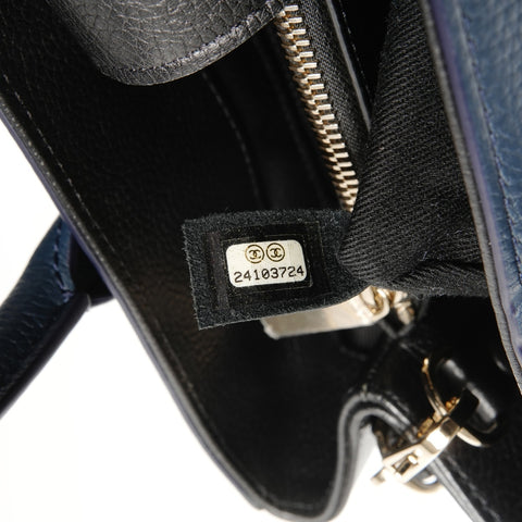CHANEL No. 24 2017-2018 Executive Tote 2-way Leather Handbag Navy WS25084