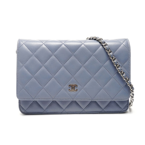 CHANEL 15th Series 2011 Lambskin Matelasse Classic Flap Chain Wallet Shoulder Bag purple WS25085