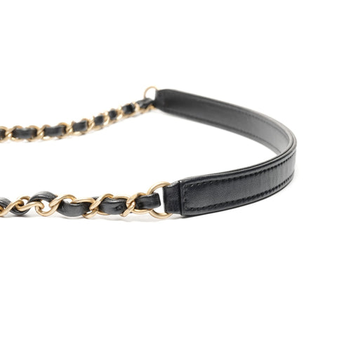 CHANEL Matelasse COCO Mark Double Chain Mini Shoulder Bag black WS25087