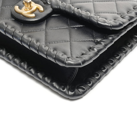 CHANEL Matelasse COCO Mark Double Chain Mini Shoulder Bag black WS25087