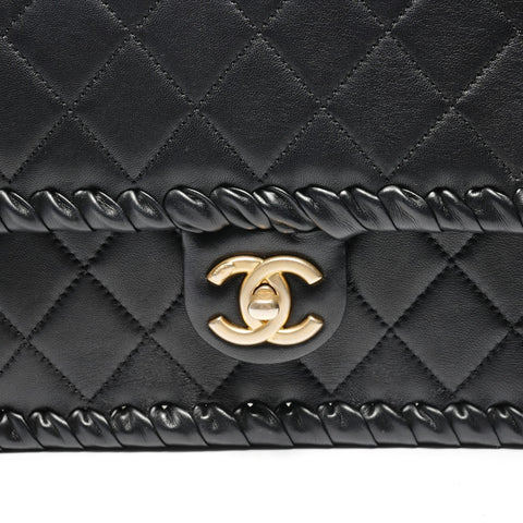 CHANEL Matelasse COCO Mark Double Chain Mini Shoulder Bag black WS25087