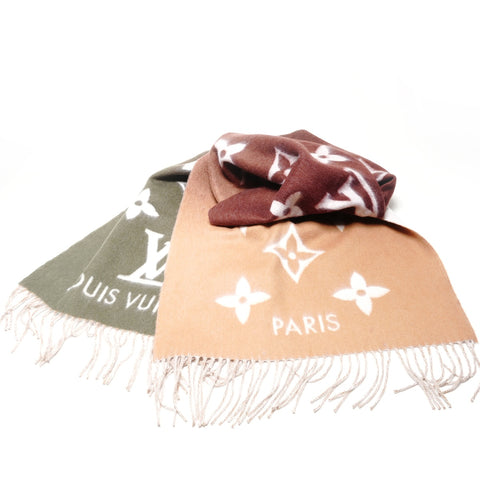 LOUIS VUITTON Echarpe Reykjavik Gradient 100% Cashmere Scarf Brown WS25091
