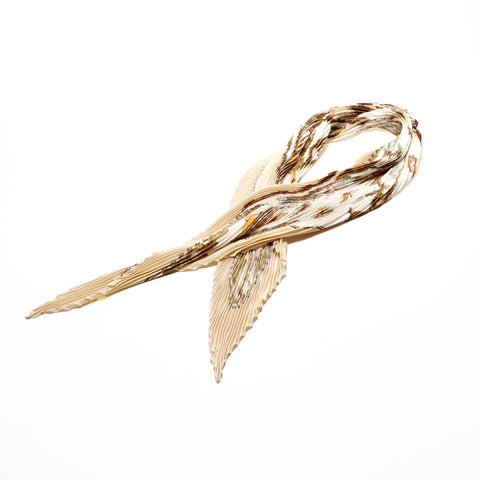 HERMES Pleated Silk Carr scarf beige WS25092